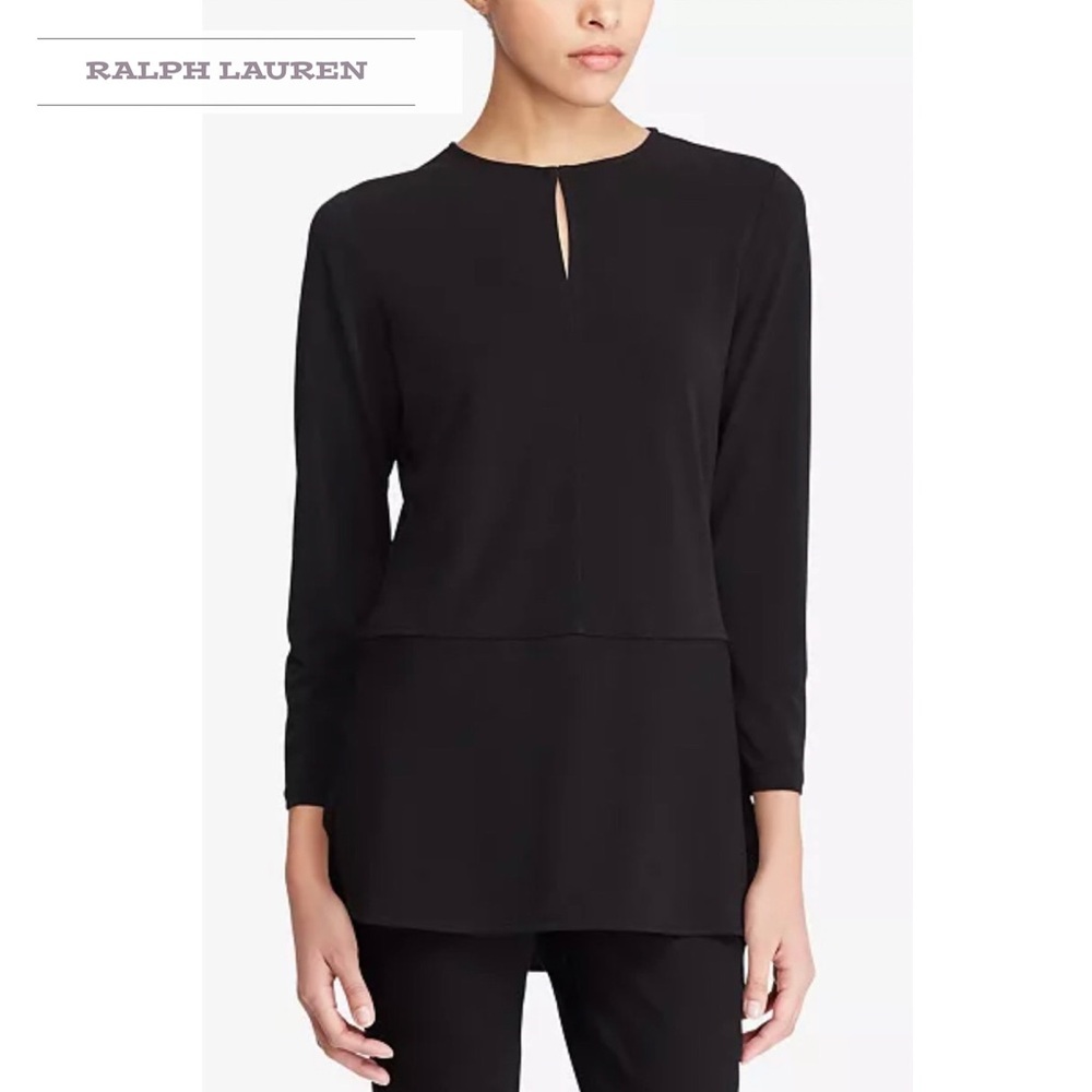 Jersey Long Sleeve Keyhole Top
